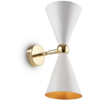 Image of Maytoni Lighting - Maytoni Modern - Vesper Modern Vesper 2 Light White with Gold Up Down Wall Lamp