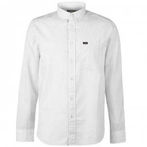 Image of Lee Jeans Lee Button Down Pinstripe Shirt Mens - Cream