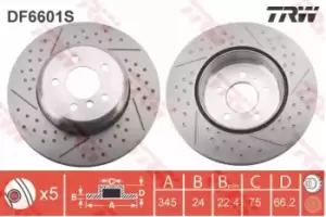 Image of TRW Brake disc DF6601S Brake rotor,Brake discs BMW,3 Touring (F31),3 Limousine (F30, F80),3 GT (F34),4 Gran Coupe (F36),4 Coupe (F32, F82)