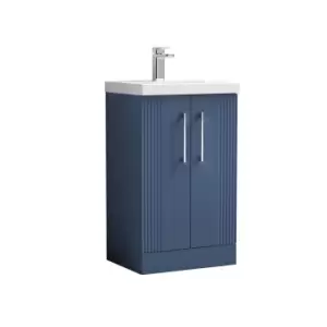 Image of Nuie Deco 500mm Floor Standing 2 Door Vanity & Basin 3 - Satin Blue