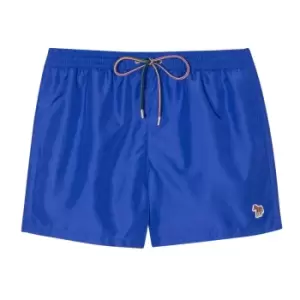 Image of Paul Smith Zebra Logo Swim Shorts In Blue - Size S