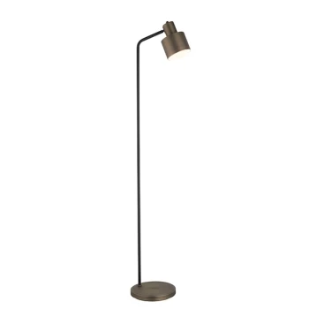 Image of Mayfield Floor Lamp Dark Antique Bronze Effect Plate & Textured Matt Black Paint 1 Light IP20 - E27