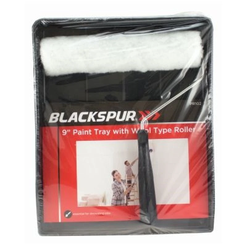 Image of Blackspur Paint Roller & Tray Set - 9" (23cm) - White White
