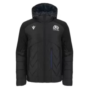 Image of Macron Scotland Rugby Bomber Jacket 2023 2024 Adults - Black