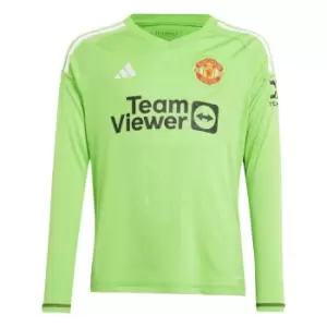 Image of adidas Manchester United Goal Keeper Shirt 2023 2024 Juniors - Green