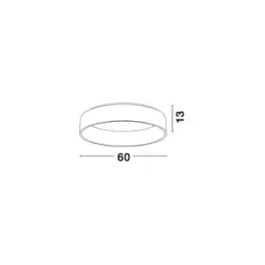 Image of Merano - Banff 60cm Integrated LED Semi Flush Light Grey Aluminium LED 42W 2700Lm 4000K