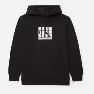 Image of Calvin Klein Jeans Mens Plus Scattered Graphic Hoodie - Black - XXXL