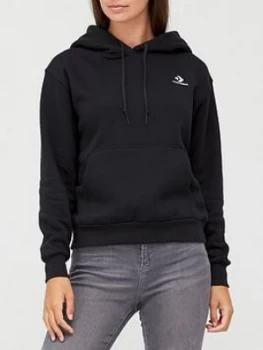 Image of Converse Embroidered Star Chevron Pullover Hoodie - Black