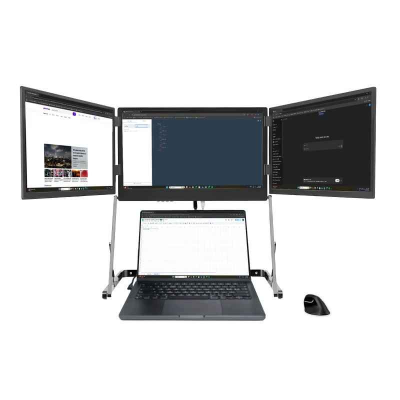 Image of Standivarius Doxa Pro 3 Portable Triple-Monitor Full HD 1080P ST-DOXA3-B ST-DOXA3-B
