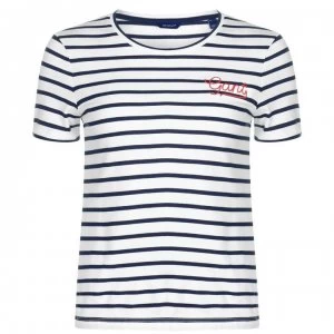 Image of Gant Bretagne Stripe T Shirt - 433 Eve Blue