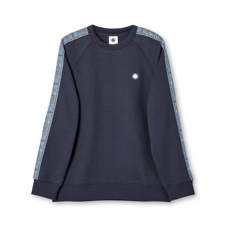 Image of Pretty Green Mens Eclipse Tape Crew Sweatshirt Navy male Small