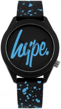 Image of Hype Black and Blue Silicone Strap Watch