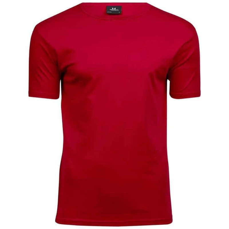 Image of TEE JAYS Mens Interlock T-Shirt in Red Size: Small Red Male S