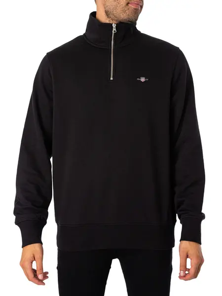 Image of Gant Regular Shield Zip Sweatshirt Black S