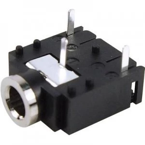 Image of 3.5mm audio jack Socket horizontal mount Number of pins 3 Stereo Black Cliff FC68131