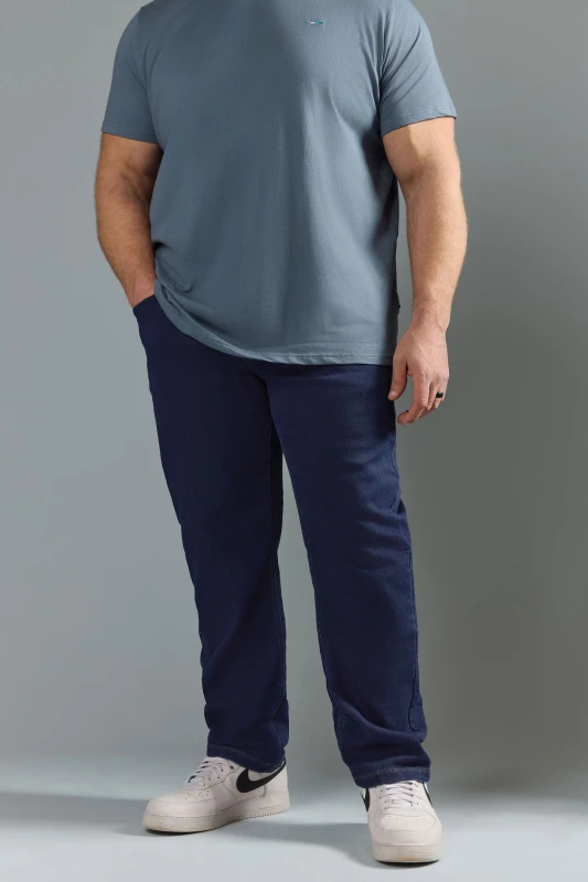 Image of BadRhino Mens Knitted Denim Jeans in Indigo Size: 40R Indigo Male 40R