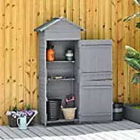 Image of OutSunny Wooden Garden Storage Shed With Lockable Door