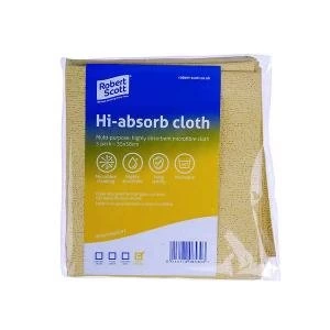 Image of Robert Scott Hi-Absorb Microfibre Cloth Yellow Pack of 5 103986YELLOW
