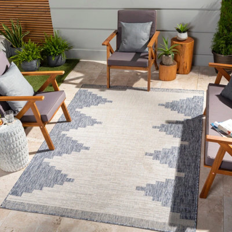 Image of Livabliss In- & Outdoor Global Denim Rubal Area Rug 160 X 230 Cm - Easy To Clean, Perfect For Patio, Balcony, Kitchen Or Dining Room
