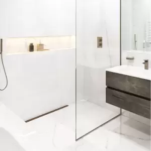 Image of Live Your Colour 600mm Linear Waste Cover Brushed Bronze