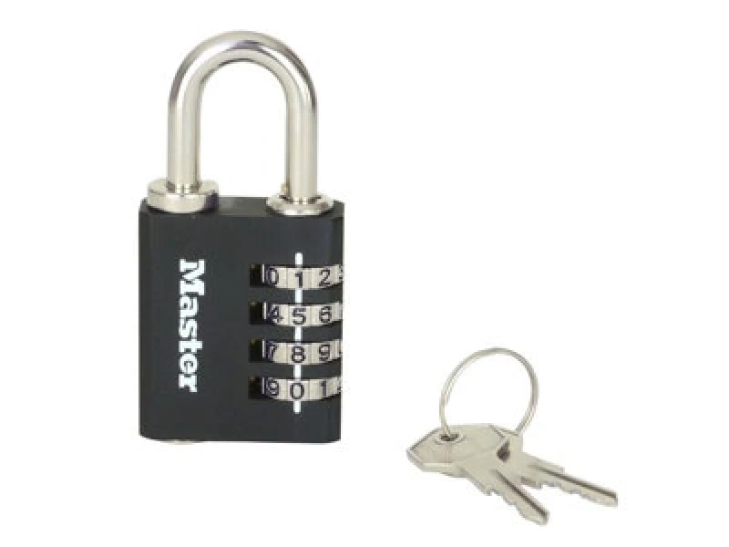 Image of Master Lock Indoor Combination Padlock with Override Key Black