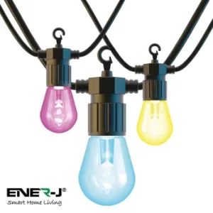 Image of ENER-J WiFi LED 7.3M String Light with RGB+WW 12pcs LED Bulbs Plug Play Power Supply