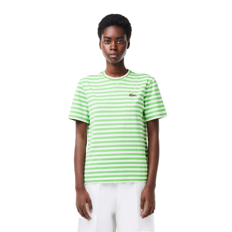 Image of Lacoste Striped T-Shirt Flour/Sorrel female 4 (32)