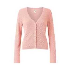 Image of Yumi Blush Pointelle Stitch Cardigan - Pink