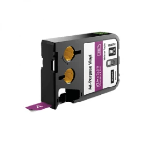 Image of Dymo 1868791 White on Purple Label Tape 12mm x 7.5m