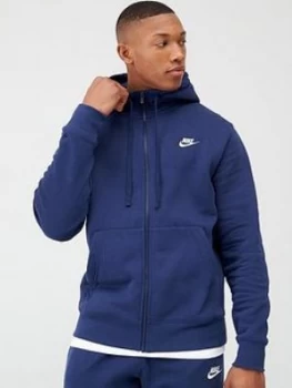 Image of Nike Sportswear Club Fleece Full Zip Hoodie - Navy
