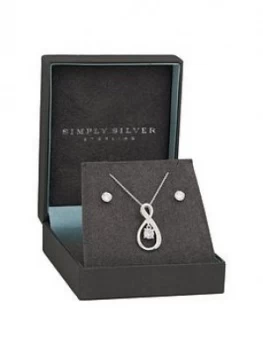 Image of Simply Silver Sterling Silver 925 Cubic Zirconia Jewellery Set