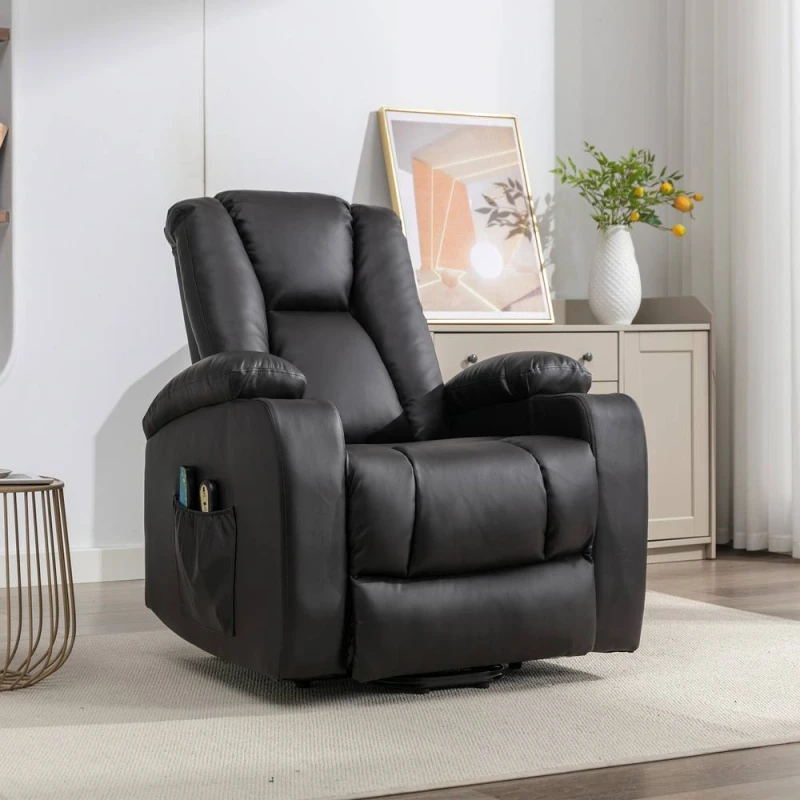 Image of Artemis Home Hartville Electric Lift Assist Riser Recliner with Massage & Heat in Brown Brown Unisex