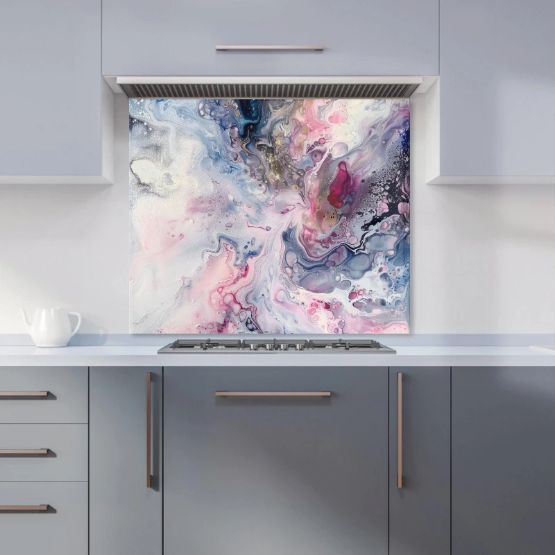 Image of Warren Reed - Designer Ethereal Swirls: Dreams In Motion Kitchen Splashback Size: 700mm x 750mm Multicolor Unisex 700mm x 750mm