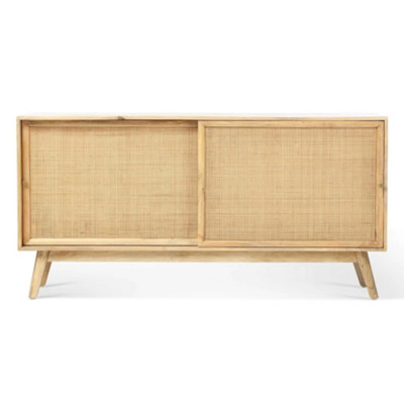 Image of Desser Manhattan Sideboard With Sliding Doors Mango Wood In Natural (H75Cm X W150Cm X D45Cm)