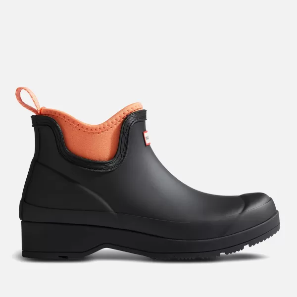 Image of Hunter Womens Play Neoprene Chelsea Boots - Black/Optimistic Orange - UK 3