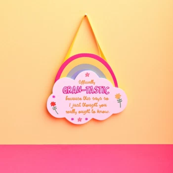Image of Cheerful Rainbow Hanging Plaque - Gran-Tastic