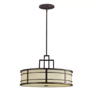 Image of Fusion 3 Light Ceiling Pendant Bronze, E27