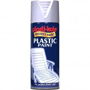 Image of Plastikote Gloss Plastic Aerosol Spray Paint White 400ml