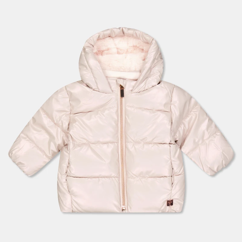 Image of Carrement Beau Unisex Kids Insulated Medium Puffer Jacket Grey Pink unisex 6M