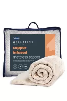 Image of Silentnight Wellbeing Copper Mattress Topper - Size: Super King Size - White