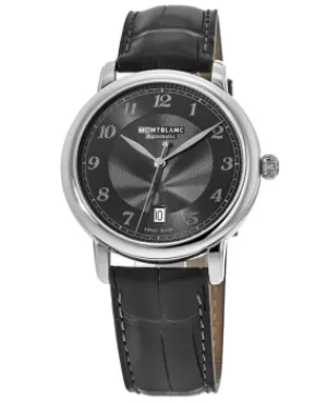 Image of Mont Blanc Star Legacy Automatic Grey Dial Leather Strap Mens Watch 118517 118517