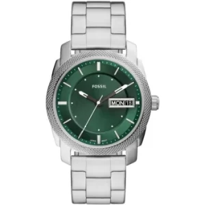 Image of Mens Fossil Machine Three-Hand Date Stainless Steel Watch