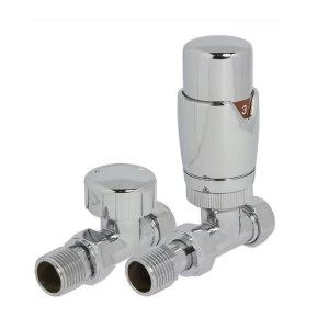 Image of Heating Style Round Straight TRV and LS Radiator Valves - Chrome