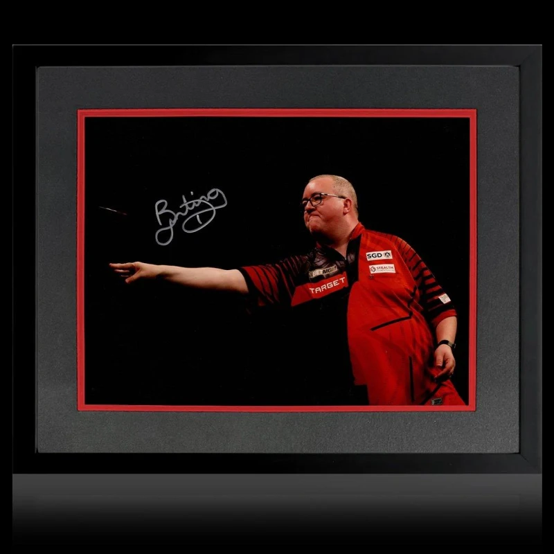 Image of The Fan Cave Stephen Bunting Signed Image Deluxe Mount Frame Red & Black unisex 550mm x 45