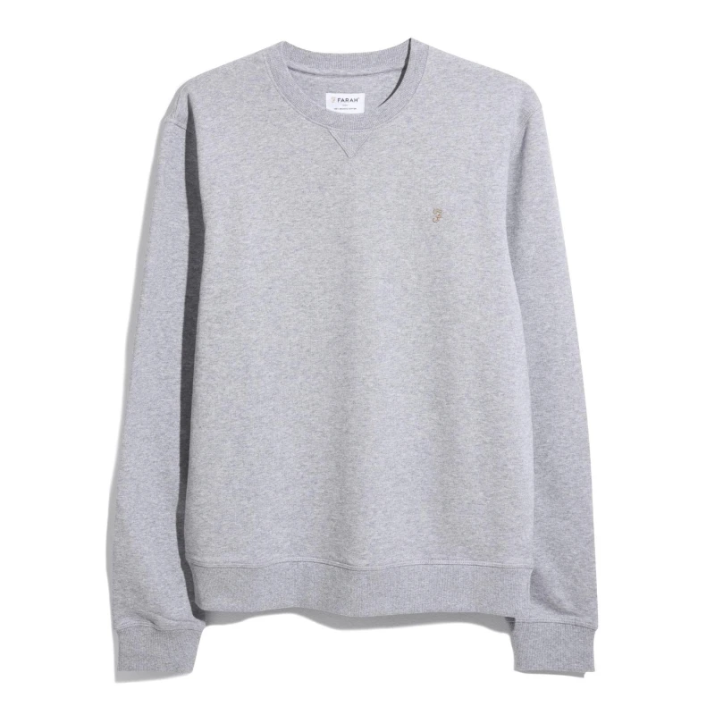 Image of Farah Tim Crew Sweatshirt Grey Marl 042 male Small