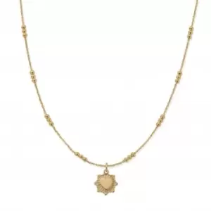 Image of Gold Personalised Triple Bobble Chain Raised Heart Necklace PGNTBB3257