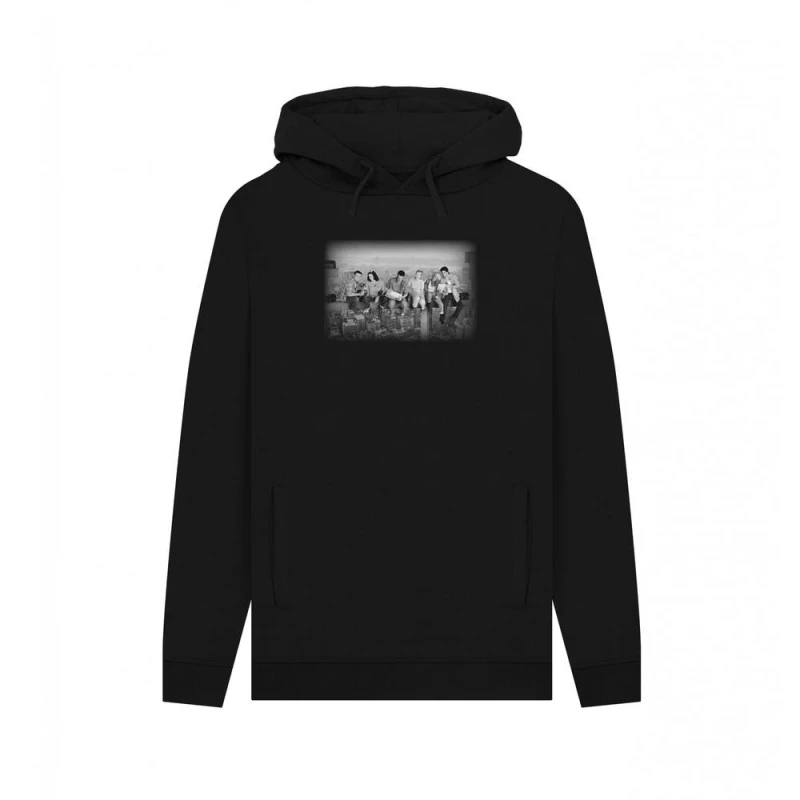 Image of Friends Mens Lunch Atop A Skyscraper Hoodie in Black Size: Small Black Male S