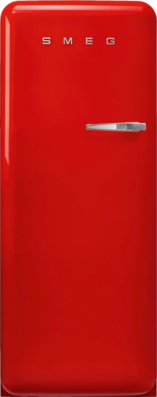 Image of Smeg 244 Litre Fifties Style Left Hand Hinge Freestanding Fridge With Ice Box Red FAB28LRD6UK Red