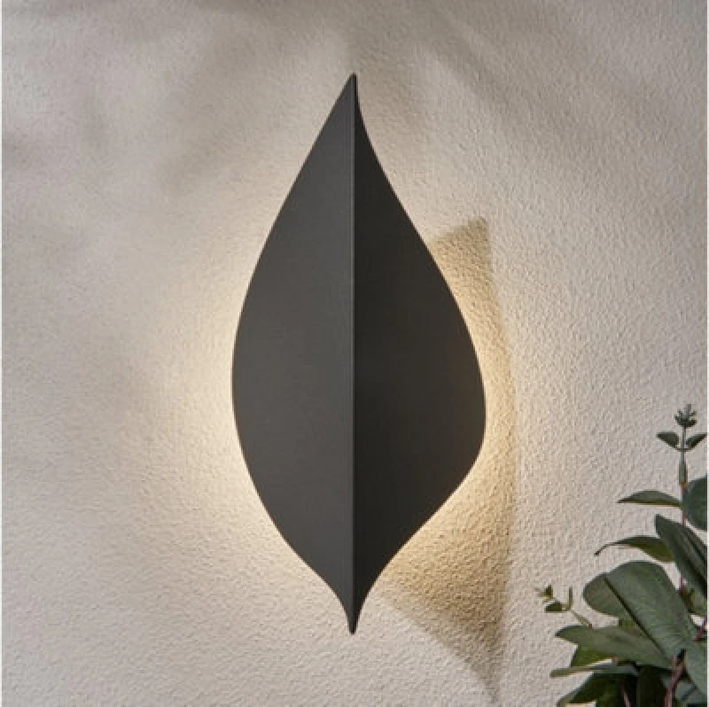 Image of Zink Zn-43344-Anth Alani Outdoor Ip65 9W LED 4000K (Cool White) Leaf Style Wall Light In An Anthracite Finish