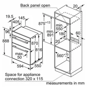 Image of Neff U2ACM7HG0B Built In Pyrolytic Double Electric Oven in Black